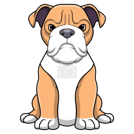 Ilustración de Ilustración vectorial de dibujos animados lindo pitbull sobre fondo blanco - Imagen libre de derechos
