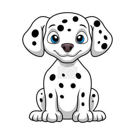 Ilustración de Ilustración vectorial de la caricatura de perro dálmata lindo sobre fondo blanco - Imagen libre de derechos