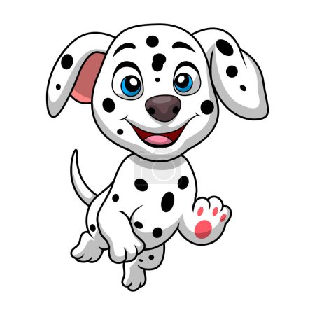 Ilustración de Ilustración vectorial de la caricatura de perro dálmata lindo sobre fondo blanco - Imagen libre de derechos