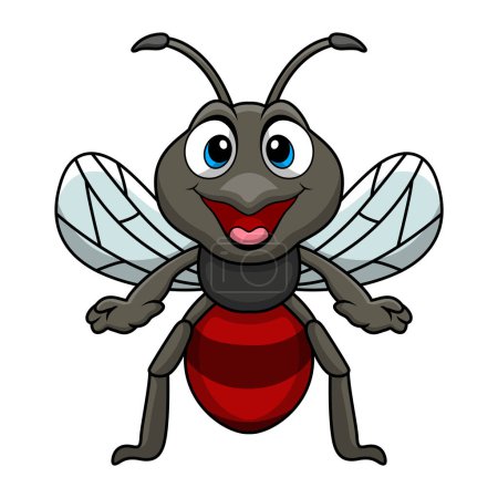 Vektor-Illustration von Cute Mosquito Cartoon auf weißem Hintergrund