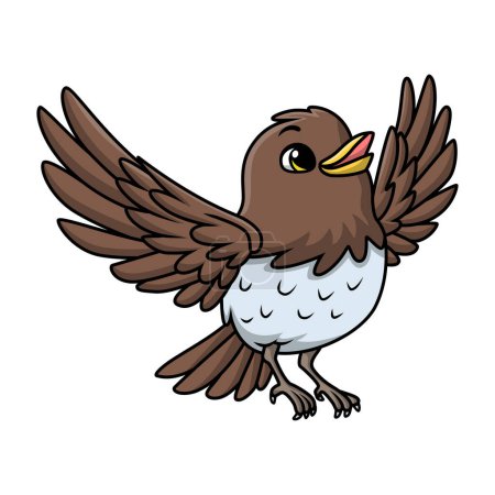 Illustration for Vector illustration of Cute robin bird cartoon on white background - Royalty Free Image
