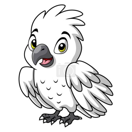 Illustration for Vector illustration of Cute white cockatoo cartoon on white background - Royalty Free Image
