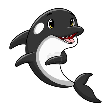 Illustration for Vector illustration of Cute killer whale cartoon on white background - Royalty Free Image