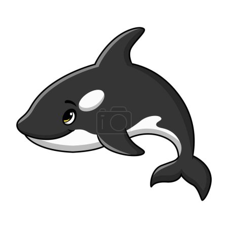 Illustration for Vector illustration of Cute killer whale cartoon on white background - Royalty Free Image