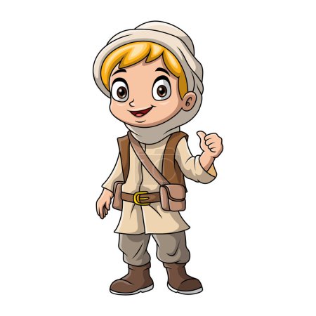 Illustration for Vector illustration of Cute traveler boy cartoon on white background - Royalty Free Image