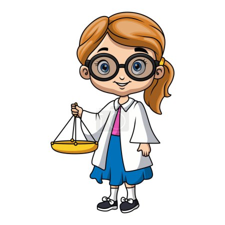 Ilustración de Cute girl cartoon wearing costume lawyer - Imagen libre de derechos
