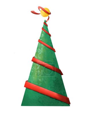 Photo for Simple symbol of a christmas tree with a star - Royalty Free Image