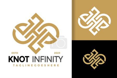 Ilustración de Letra H nudo infinito logotipo icono del vector ilustración - Imagen libre de derechos