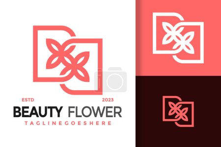 Téléchargez les illustrations : Lettre BB Beauté Fleur Logo vectoriel icône illustration - en licence libre de droit