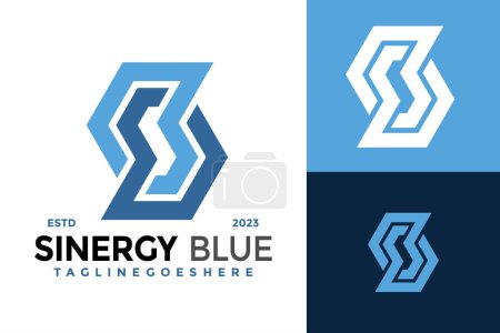 Illustration for Letter S Sinergy Blue logo design vector symbol icon illustration - Royalty Free Image
