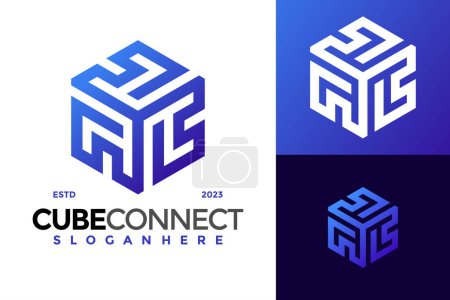 Ilustración de Tripel C Cubo Logotipo diseño vector símbolo icono ilustración - Imagen libre de derechos