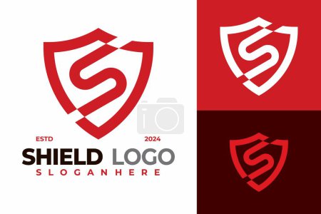 Letter S Shield Logo design vector symbol icon illustration