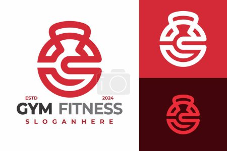 Letra G Gym Fitness logo diseño vector símbolo icono ilustración