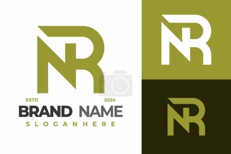 Buchstabe NR Monogramm Logo Design Vektor Symbol Symbol Illustration