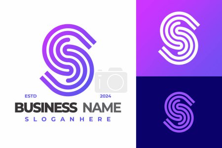Lettre S Monogramme Logo linéaire design vectoriel symbole icône illustration