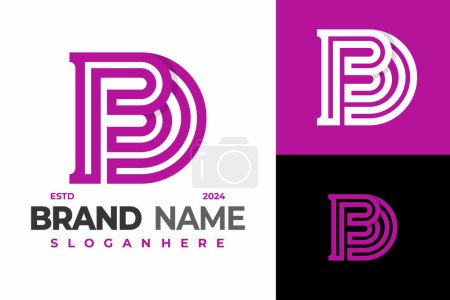 Letra DB o BD Monograma logotipo diseño vector símbolo icono ilustración