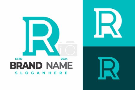 Lettre illustration d'icône de symbole vectoriel de conception de logo de Dr ou Rd Monogram