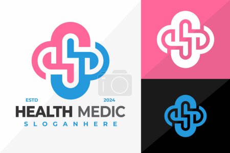 S Healthcare Medical logo design vector symbol icon illustration
