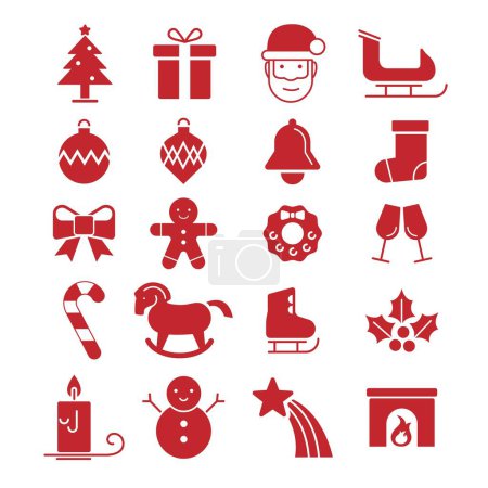 Illustration for Christmas Icon Set : Vector - Royalty Free Image
