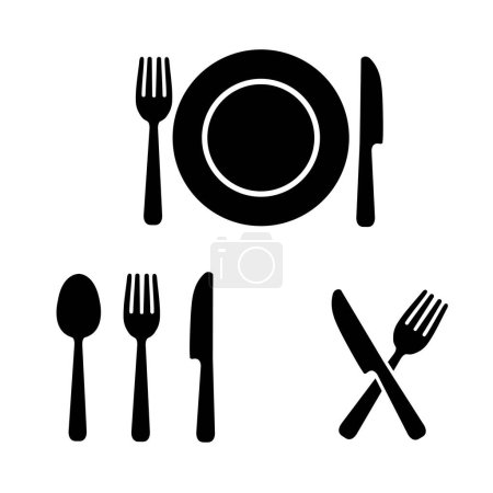 Photo for Cutlery icon set : black and white - Royalty Free Image