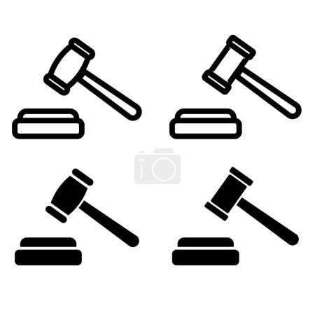 Photo for Gavel icon set : vector - Royalty Free Image