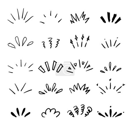 Ilustración de Varios juego de decoración de escritura a mano: vector - Imagen libre de derechos