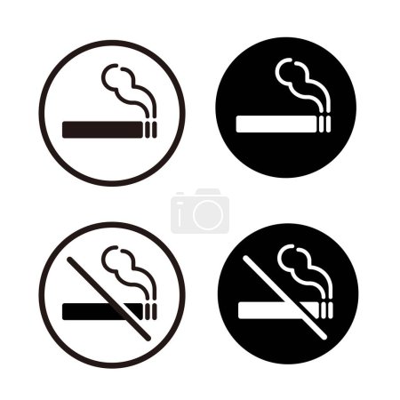 Photo for No smoking, smoking icon set - Royalty Free Image