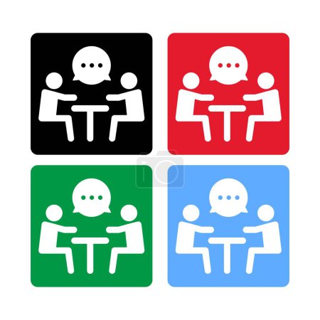 Illustration for Discussion meeting icon set : vector - Royalty Free Image