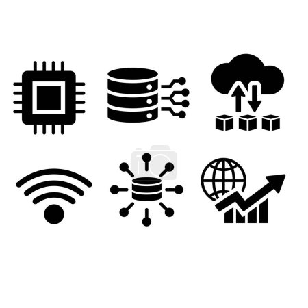 Photo for Network environment icon set : vector - Royalty Free Image