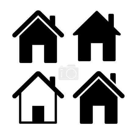 Photo for House icon set : vector - Royalty Free Image