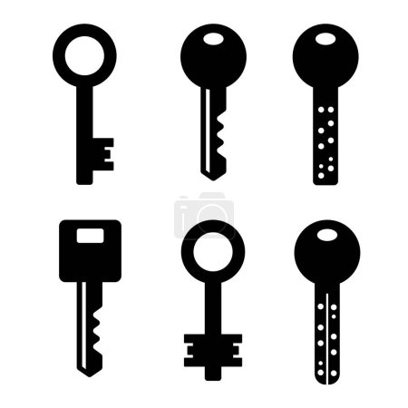 Photo for Key icon set : vector - Royalty Free Image