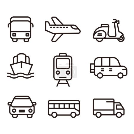 Photo for Vehicle icon illustration set : vector - Royalty Free Image