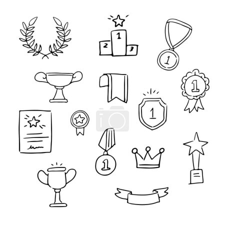 Illustration for Hand-drawn ranking material set: vector - Royalty Free Image