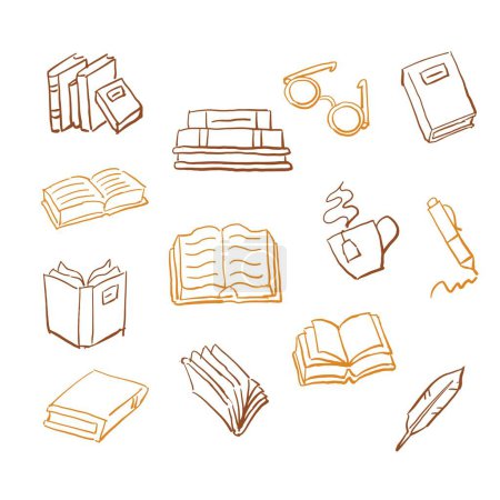 Photo for Book-related illustration set : vector - Royalty Free Image