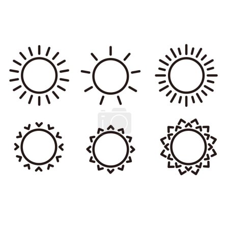 Photo for Sun mark icon set :  vector - Royalty Free Image