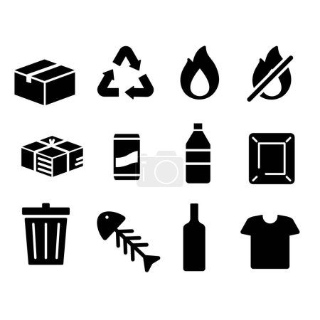 Photo for Garbage separation icon set :  vector - Royalty Free Image
