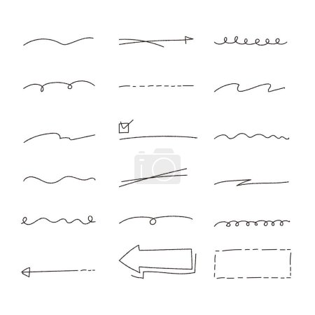 Photo for Hand-drawn style line material set - Royalty Free Image