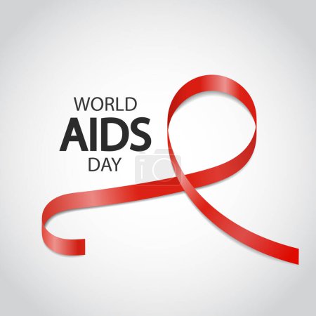 Ilustración de Ilustración vectorial del Día Mundial del SIDA. Cinta roja - Imagen libre de derechos