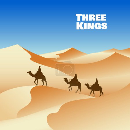 Illustration for Vector illustration of Three Kings Day. Epiphany day. - Royalty Free Image