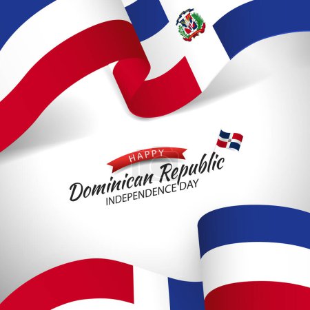 Illustration for Vector iIlustration of Independence Day in the Dominican Republic. - Royalty Free Image