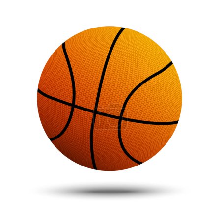 Illustration vectorielle. Balle de basket isolée sur fond blanc.
