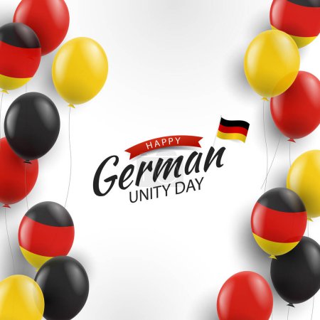 Illustration for Vector Illustration of German Unity Day. Background with balloon - Royalty Free Image