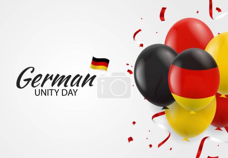 Illustration for Vector Illustration of German Unity Day. Background with balloons - Royalty Free Image
