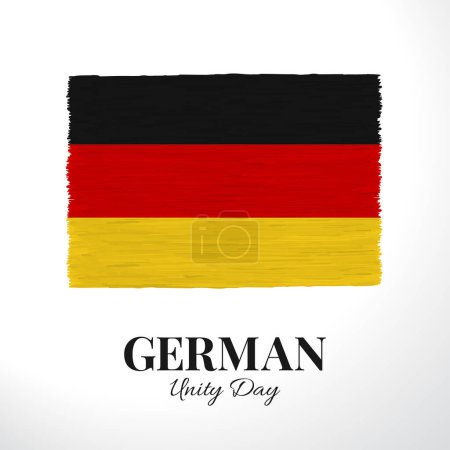Illustration for Vector Illustration of German Unity Day. Background with flag - Royalty Free Image