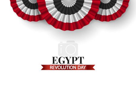 Egypt Revolution Day. Celebration banner. Cockade. Vector Illustration