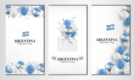Background with flag of Argentina. Banner set. Vector Illustration