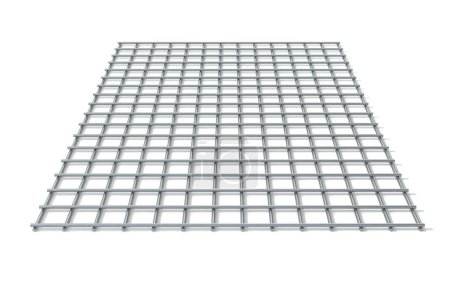 Steel concrete reinforcing mesh isolated on white background - 3d rendering