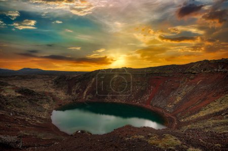 Photo for Keri is a volcanic crater lake located in the Grmsnes area of southern Iceland. - Royalty Free Image