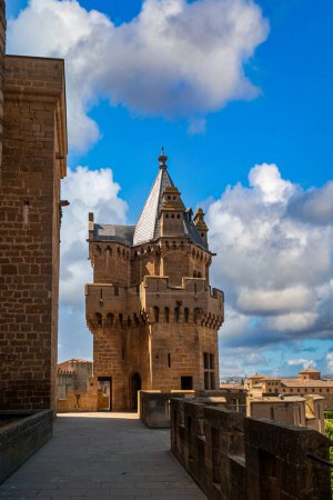 Photo for The Palace of the Kings of Navarre de Olite, Royal Palace of Olite or Castle of Olite is a construction of courtly character - Royalty Free Image