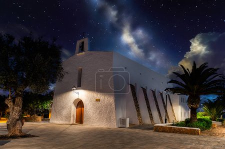 The beautiful Church of es Cubell, located near San Jose, Ibiza, Spain